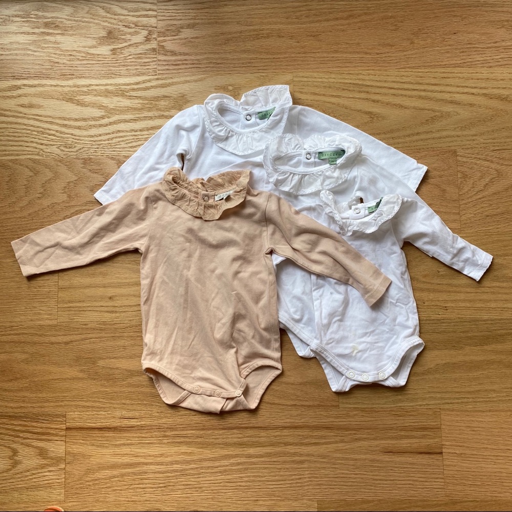 Set of 4 Grace baby & child onesies with ruffle